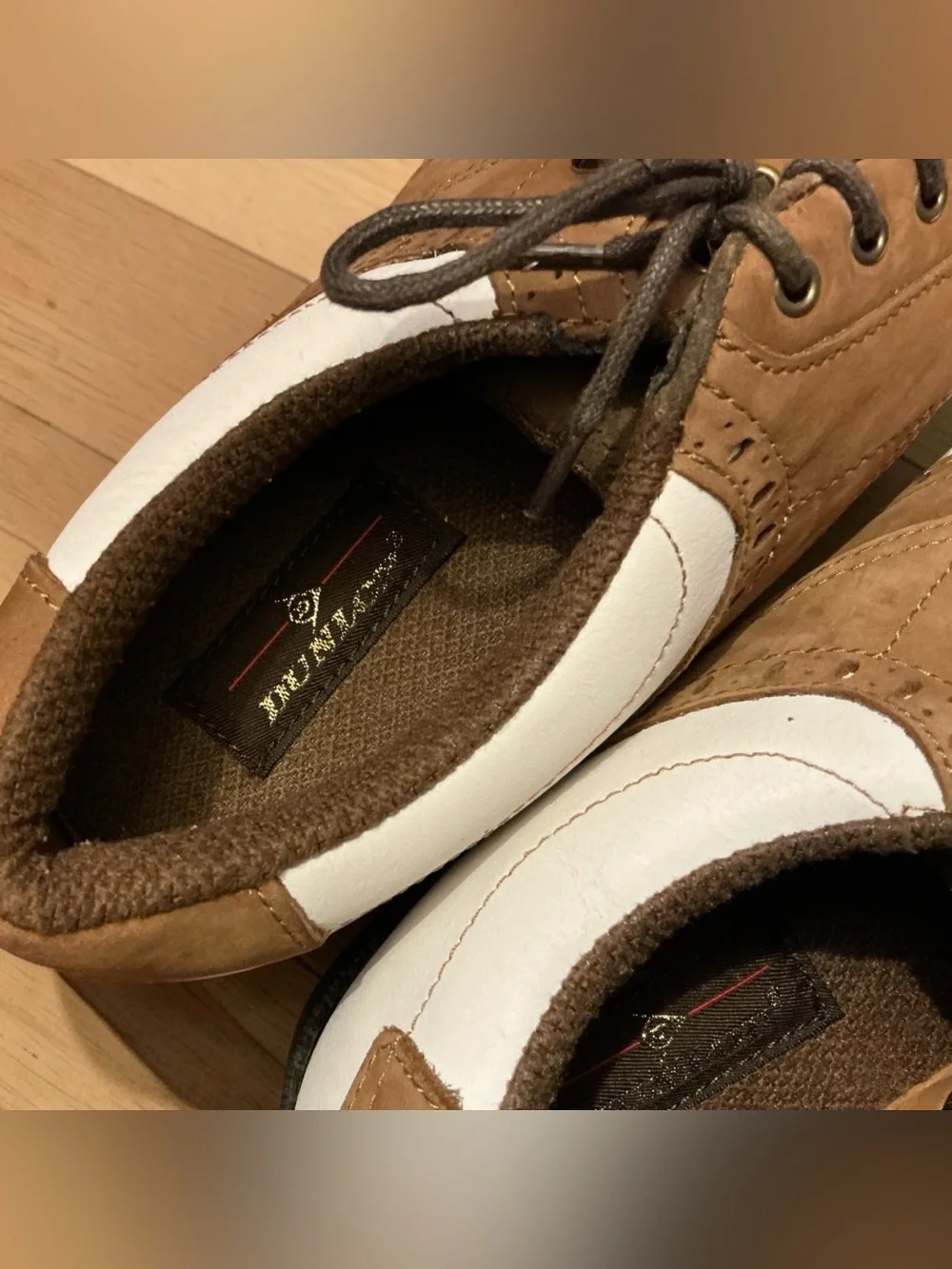Dunlop Vintage White & Brown Saddle Golf Shoes